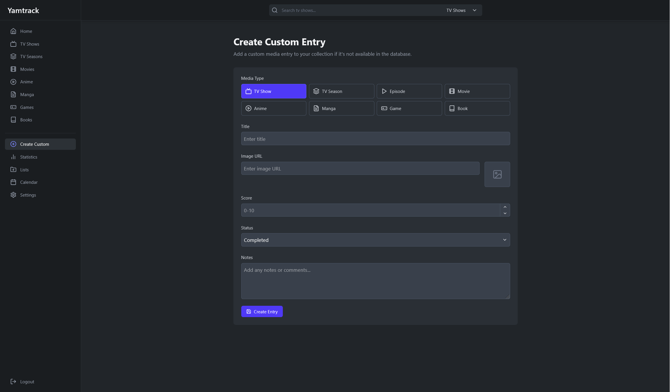 Create Manual Entries